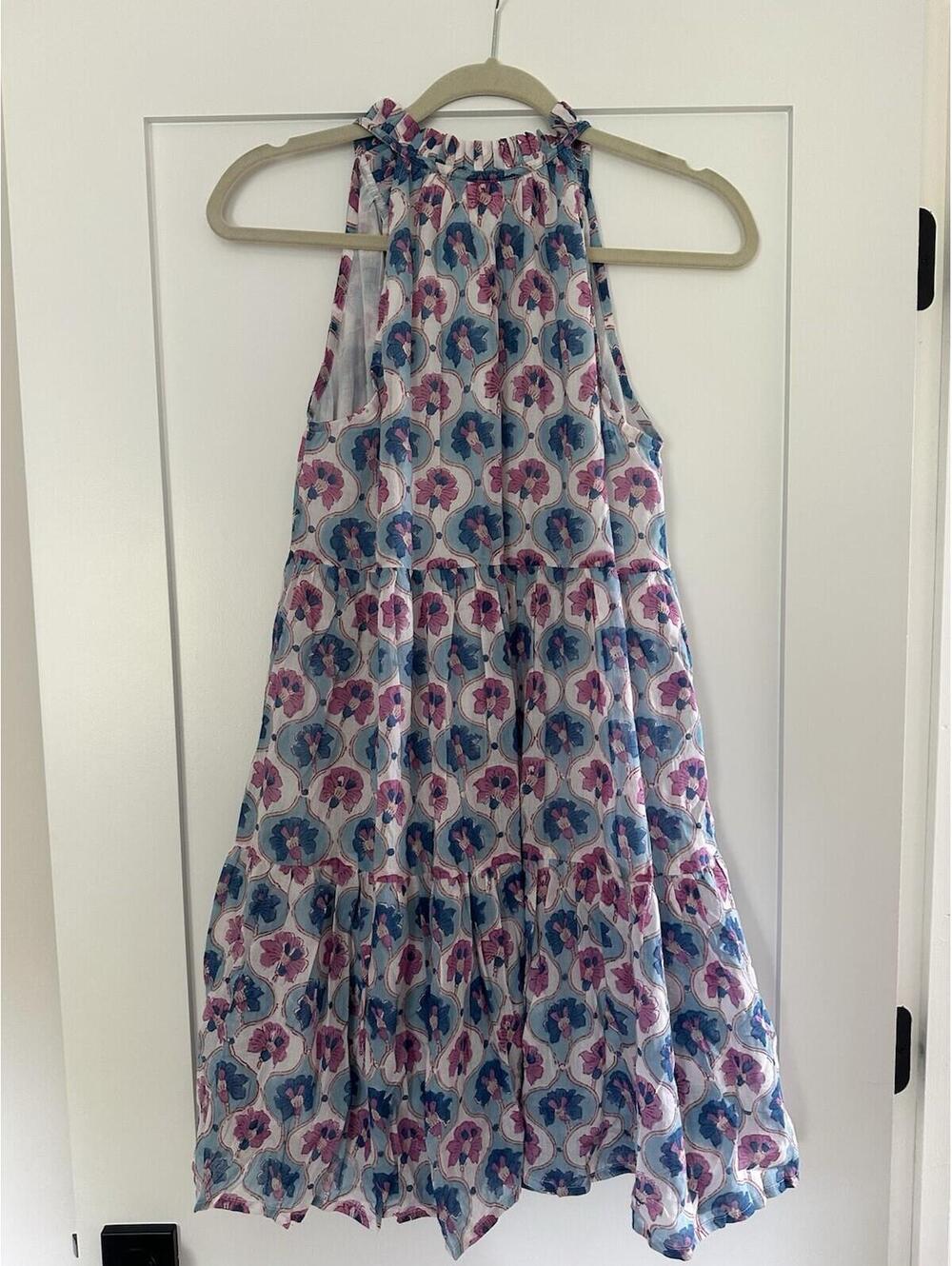 Oliphant NWT Women's Medium Iris Blue Tiered Mini Dress - Picture 6 of 9
